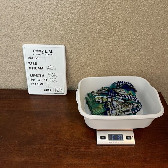 CM Shapes Womans Floral Jumpsuit Size 0X Rayon Hawaiian Sleeveless Blue Green - Picture 8 of 9